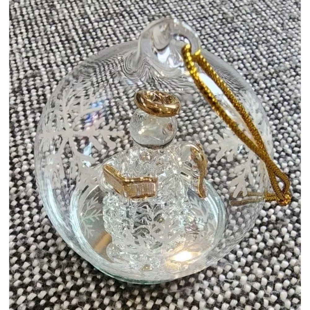 Robert Stanley Vintage‎ Glass Crystal Light Up Illuminating Angel Globe Ornament